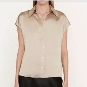Vince Cap Sleeve Ruched Back Blouse